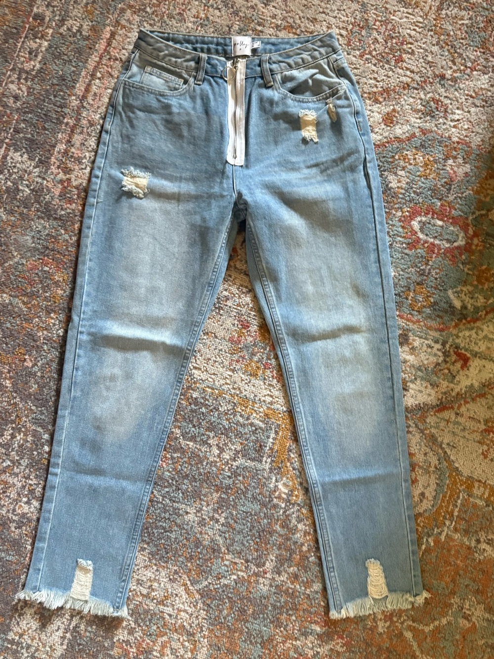 Princess Polly Light Blue Distressed Jeans